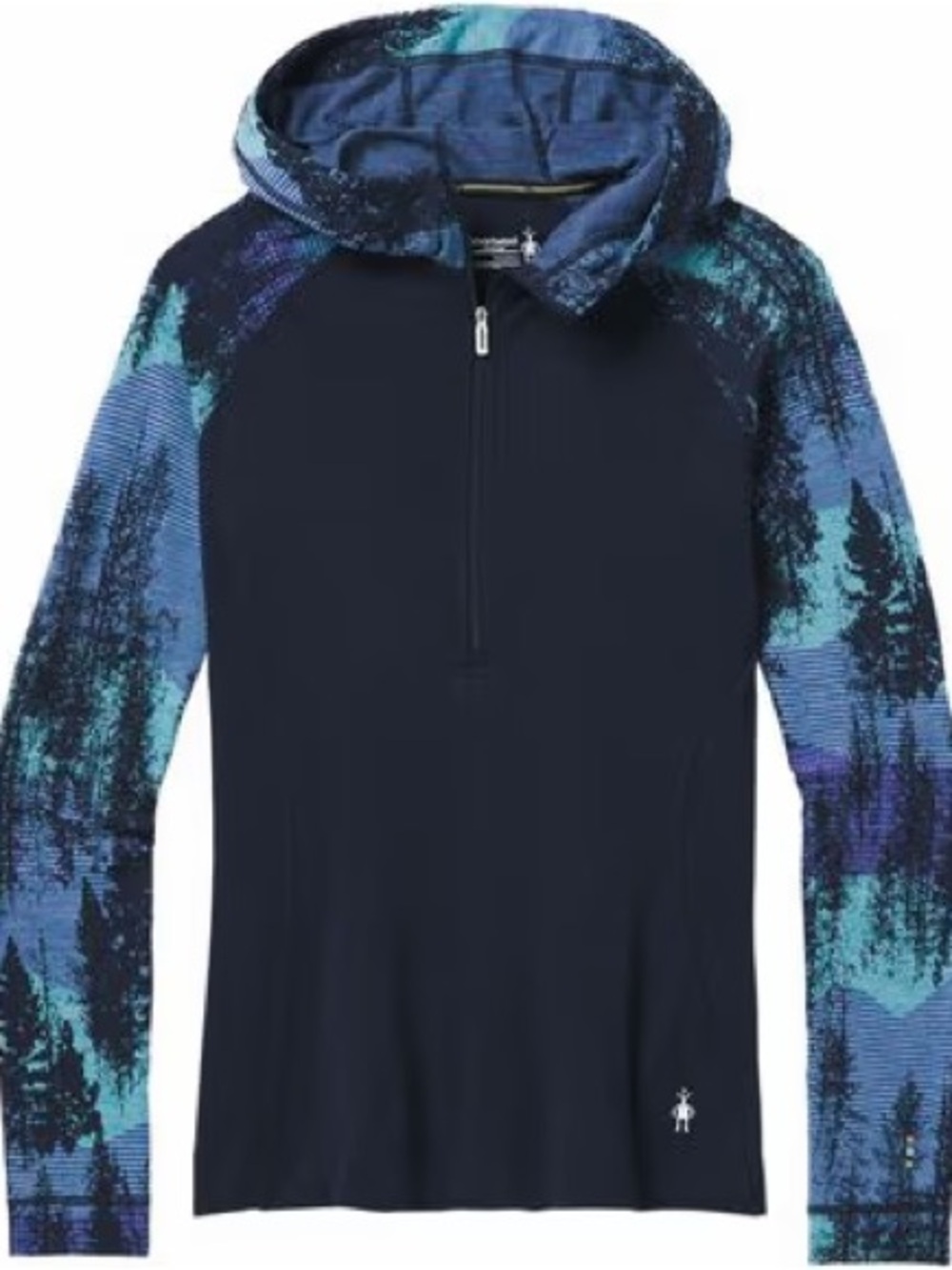 Smartwool Women’s Navy Baselayer 100% Merino Wool Half-Zip Hoodie XS NWT